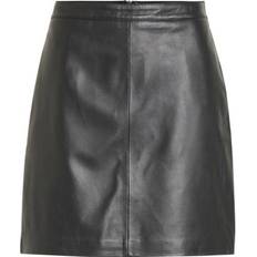 Object Chloe Short Leather Skirt - Black