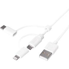 LogiLink USB A-USB Micro B/Litghning/USB C 1m