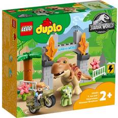 T rex lego LEGO Duplo Jurassic World T Rex &Triceratops Dinosaur Breakout 10939