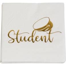 Student tallrikar guld Paper Napkins Student Coffee White 16-pack