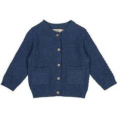 Wheat Alf Knit Cardigan - Blue Melange