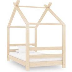 Beige Barnesenger vidaXL Kids Bed Frame 70x140cm