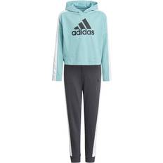 adidas Colorblock Crop Top Tracksuit - Mint Ton/Multi/White (H26618)