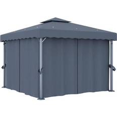 vidaXL Gazebo with Curtain 3x3 m