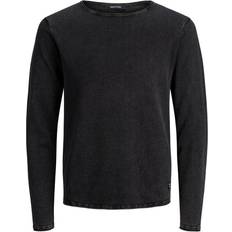 Jack & Jones Crewneck Knitting Sweater - Black/Caviar