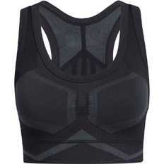 Yoga Bras Adidas Studio Two-Tone Bra - Black/Dgh Solid Grey