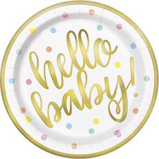 Unique Party Plates Hello Baby 8-pack