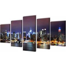 Bois Affiches vidaXL Canvastavlor New York Skyline Affiche 200x100cm