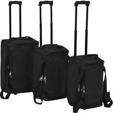 vidaXL 3 pz Set di Valigie Trolley Morbide Nere - Nero