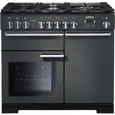 Rangemaster 100cm Gas Cookers Rangemaster PDL100DFFSL/C Professional Deluxe 100cm Dual Fuel Slate White, Black, Grey