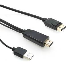 MicroConnect HDMI/USB A-DisplayPort 1.4 3m