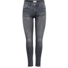 Elastano/Lycra/Spandex Pantalones vaqueros Only Kendell Life Reg Ankle Skinny Fit Jeans - Grey/Medium Grey Denim