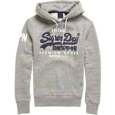 Vintage superdry hoodie Superdry Original & Vintage Logo Hoodie - Grey Marl