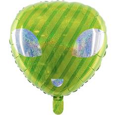 Stribede Dyre- & Figurballoner PartyDeco Foil Ballons UFO Green