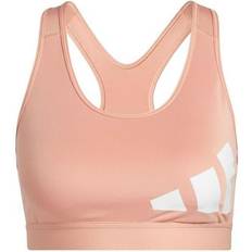 Genanvendt materiale BH'er adidas Believe This Medium-Support Workout Logo Bra - Ambient Blush/White