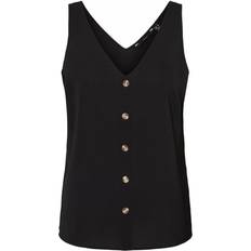Vero Moda Button Sleeveless Top - Black