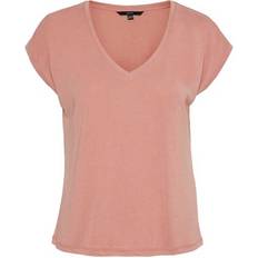 Vero Moda V-neck Short Sleeved Top - Pink/Old Rose