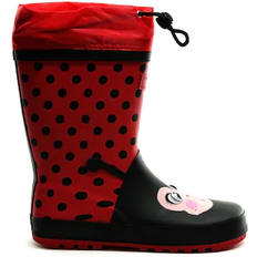 Kid's Mudplay Dinosaur Wellingtons - Red/Black Solid