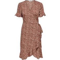 Ruches Jurken Only Olivia S/S Wrap Dress - Wvn Beige