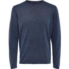 Only & Sons Solid Knitted Pullover - Blue/Dress Blues