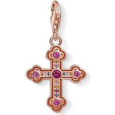 Thomas Sabo Victorian Cross Charm - Rose Gold/Multicolour