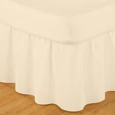 Cotton Valance Sheets Belledorm Easy Fit Frilled Platform Valance Sheet White, Beige (191x137cm)