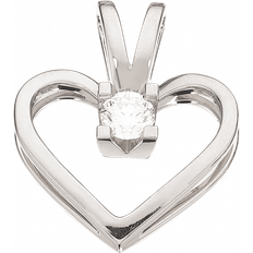 Sølv Charms & Vedhæng Scrouples Kleopatra Heart Pendant (0.15ct) - White Gold/Diamond