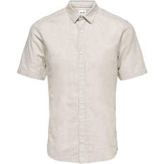 Chemise en lin - Homme Chemises Only & Sons Chemise 'ONSCaiden' Beige