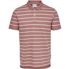 Only & Sons Striped Polo Shirt - Red/Burlwood