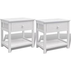 Retractable Drawers Bedside Tables vidaXL Wood Bedside Table 29x40cm 2pcs