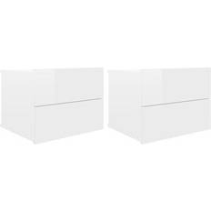 vidaXL High Gloss Chipboard Sengebord 30x40cm 2stk