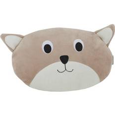 Beige Puder Børneværelse HoppeKids Pets Cushion Cat 27x46cm