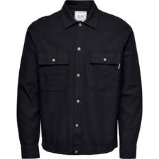 Leinen Jacken Only & Sons Over Shirt - Black/Black