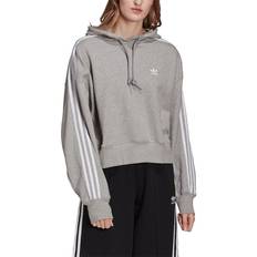 Adidas Felpa da Donna Con Cappuccio Crop - Gris