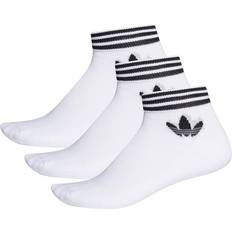 Adidas L Calzini Adidas Trefoil Ankle Socks 3-Pack - White/Black