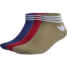 adidas Trefoil Ankle Socks 3-pack - Collegiate Burgundy/Night Sky/Focus Olive/White