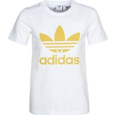 adidas Women's Trefoil T-shirt - White/Core Yellow