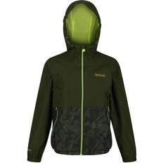 Regatta Boy's Haskel Polyester Waterproof Hydrafort Jacket - Racing Green/Camo