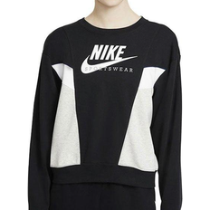 Nike Sportswear Heritage Crewneck Sweatshirt - Black/Grey Heather/White/White