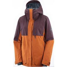 Dame - Orange - Træningstøj Jakker Salomon Women's Proof Lt Insul W Jacket - Umber/Winetasting/Heather