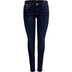 Only Lisa Reg Zip Skinny Fit Jeans - Blue/Dark Blue Denim