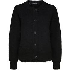 36 - Dame - L Trøjer Selected Wool Blend Cardigan - Black