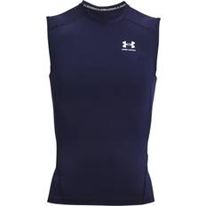 Under Armour XXL Tank Tops Under Armour HeatGear Men's Compression Sleeveless Tank Tops - Midnight Navy/White