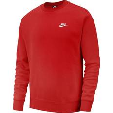 Nike Sportswear Club Fleece Men's Crew Sweatshirt - University Red/White