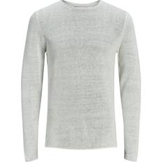 Herren - Leinen Pullover Jack & Jones Linen Blend Knitted Pullover - White/Blanc De Blanc