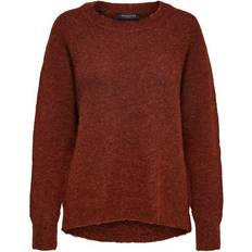 Selected Rounded Wool Mixed Sweater - Red/Smoked Peppers