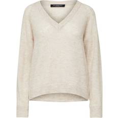 Selected V-Neck Wool Mixed Sweater - Beige/Birch