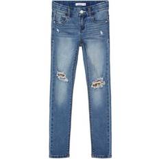 Name It Sequin Embellished Skinny Fit Jeans - Blue/Medium Blue Denim (13185448)