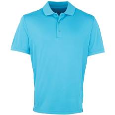 Men - Turquoise Polo Shirts Premier Coolchecker Pique Short Sleeve Polo Shirt - Turquoise