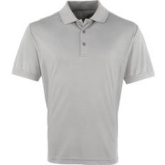 Premier Coolchecker Pique Short Sleeve Polo Shirt - Silver